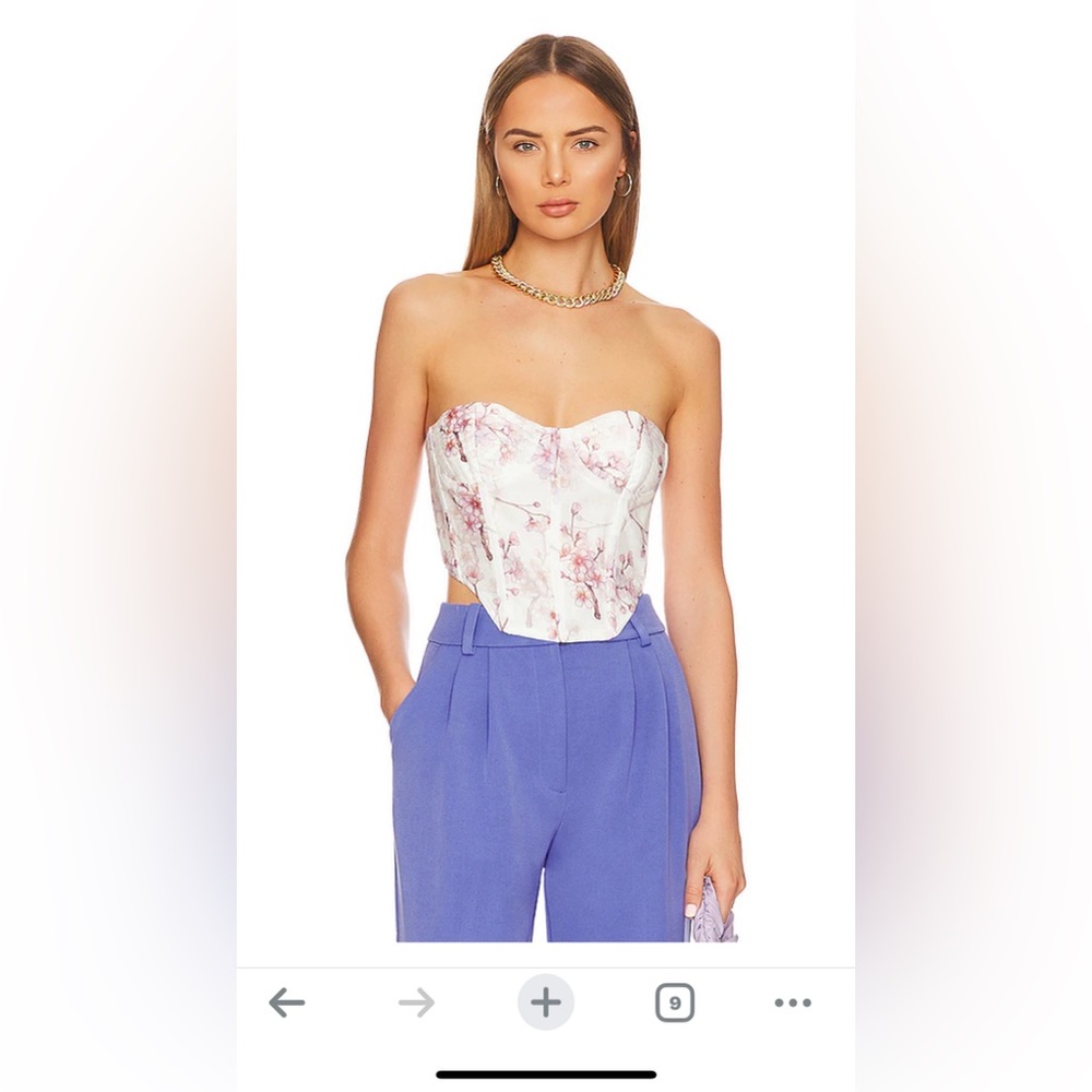 Bardot Floral Bustier Top Size XS Pink & Cream 🌸